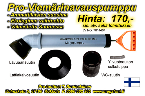 Marjopumppu takuu 25 vuotta LVI no: 7014